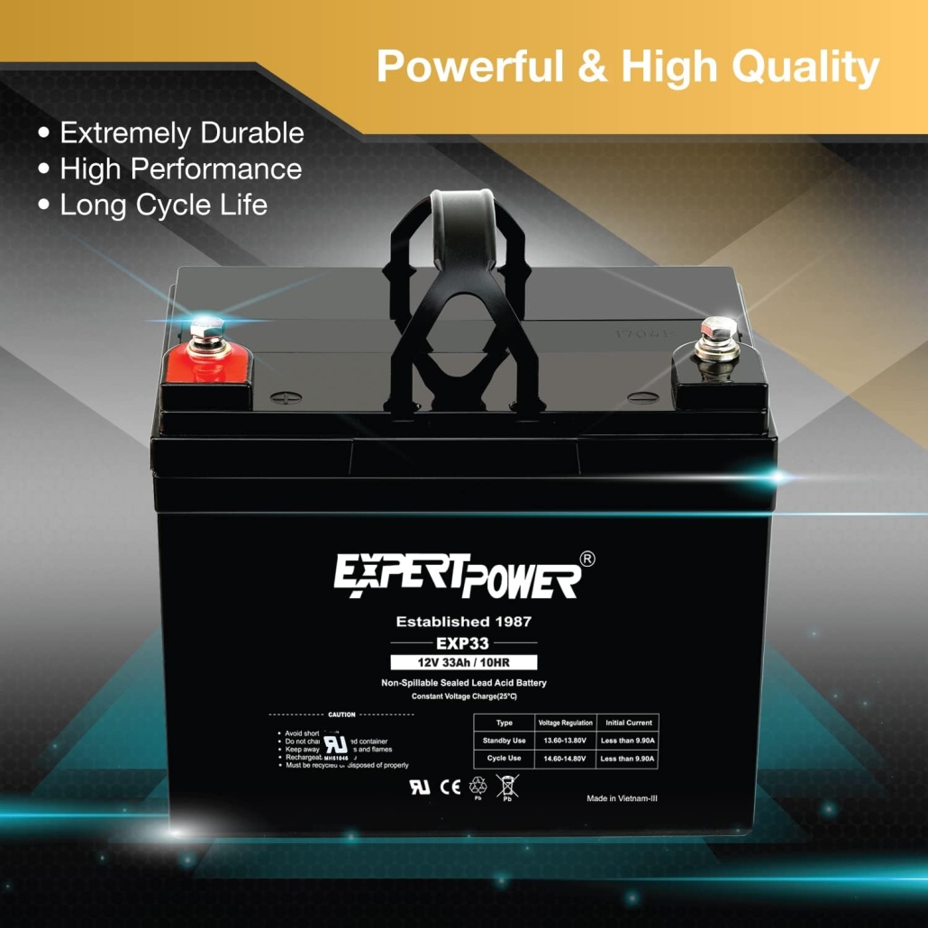 ExpertPower 12v 33ah Rechargeable Deep Cycle Battery [EXP1233 ]